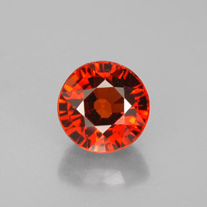 0.96 ct Orange Spessartite Garnet Gemstone, Spessartite Garnet Gem in Round Facet Shape for Sale.