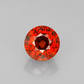 0.85 ct Orange Spessartite Garnet Gemstone, Spessartite Garnet Gem in Round Facet Shape for Sale.