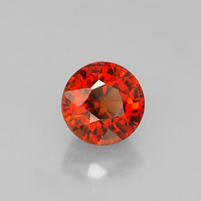 0.85 ct Orange Spessartite Garnet Stone, Natural Spessartite Garnet in Round Facet Shape for Sale