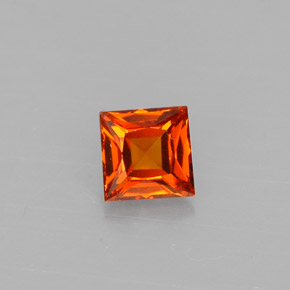 0.57 ct Orange Spessartite Garnet Gemstone, Spessartite Garnet Gem in Square Facet Shape for Sale.