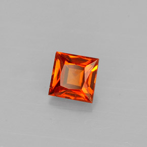 0.57 ct Orange Spessartite Garnet Stone, Natural Spessartite Garnet in Square Facet Shape for Sale