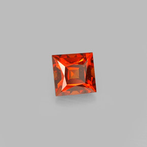 0.53 ct Orange Spessartite Garnet Gemstone, Spessartite Garnet Gem in Square Facet Shape for Sale.