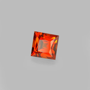 0.53 ct Orange Spessartite Garnet Stone, Natural Spessartite Garnet in Square Facet Shape for Sale