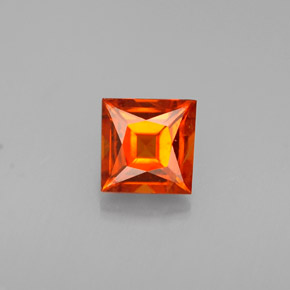 0.65 ct Orange Spessartite Garnet Gemstone, Spessartite Garnet Gem in Princess-Cut Shape for Sale.