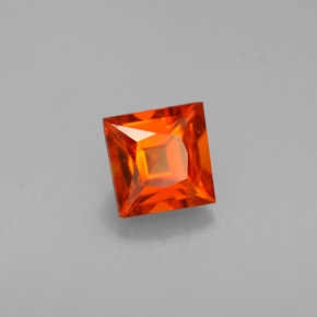 0.65 ct Orange Spessartite Garnet Stone, Natural Spessartite Garnet in Princess-Cut Shape for Sale