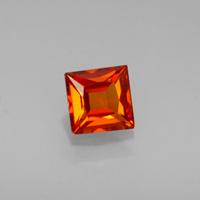 0.62 ct Orange Spessartite Garnet Gemstone, Spessartite Garnet Gem in Princess-Cut Shape for Sale.