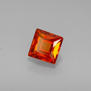 0.62 ct Orange Spessartite Garnet Stone, Natural Spessartite Garnet in Princess-Cut Shape for Sale