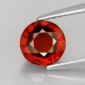 1.42 ct Orange Spessartite Garnet Gemstone, Spessartite Garnet Gem in Round Facet Shape for Sale.
