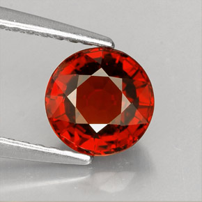 1.42 ct Orange Spessartite Garnet Stone, Natural Spessartite Garnet in Round Facet Shape for Sale