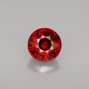 1.55 ct Orange Spessartite Garnet Gemstone, Spessartite Garnet Gem in Round Facet Shape for Sale.