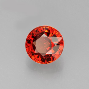 1.43 ct Orange Spessartite Garnet Stone, Natural Spessartite Garnet in Round Facet Shape for Sale