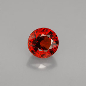 1.40 ct Orange Spessartite Garnet Gemstone, Spessartite Garnet Gem in Round Facet Shape for Sale.