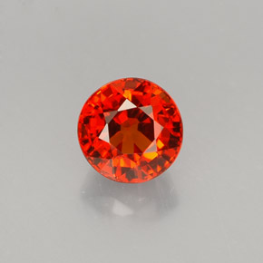 1.12 ct Orange Spessartite Garnet Gemstone, Spessartite Garnet Gem in Round Facet Shape for Sale.