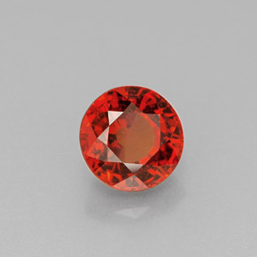 1.34 ct Orange Spessartite Garnet Stone, Natural Spessartite Garnet in Round Facet Shape for Sale