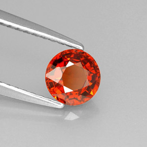 0.83 ct Orange Spessartite Garnet Stone, Natural Spessartite Garnet in Round Facet Shape for Sale