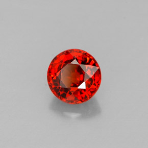 0.88 ct Orange Spessartite Garnet Stone, Natural Spessartite Garnet in Round Facet Shape for Sale