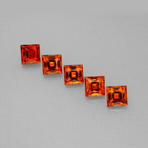 1.35 ct Orange Spessartite Garnet Gemstone, Spessartite Garnet Gem in Princess-Cut Shape for Sale.