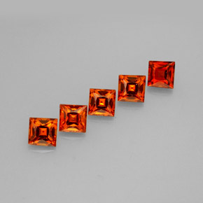 1.35 ct Orange Spessartite Garnet Stone, Natural Spessartite Garnet in Princess-Cut Shape for Sale