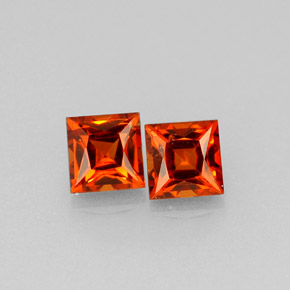 0.85 ct Orange Spessartite Garnet Gemstone, Spessartite Garnet Gem in Princess-Cut Shape for Sale.