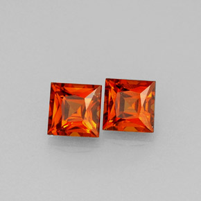 0.85 ct Orange Spessartite Garnet Stone, Natural Spessartite Garnet in Princess-Cut Shape for Sale