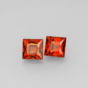 0.81 ct Orange Spessartite Garnet Stone, Natural Spessartite Garnet in Princess-Cut Shape for Sale
