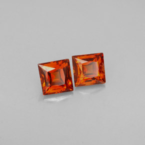 0.84 ct Orange Spessartite Garnet Stone, Natural Spessartite Garnet in Princess-Cut Shape for Sale