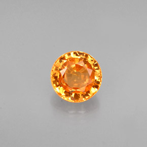 0.84 ct Orange Spessartite Garnet Gemstone, Spessartite Garnet Gem in Round Facet Shape for Sale.