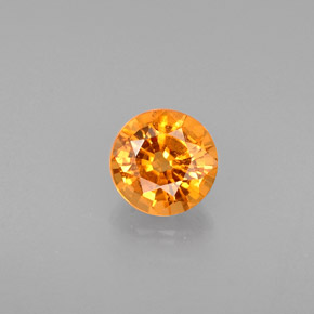0.63 ct Orange Spessartite Garnet Gemstone, Spessartite Garnet Gem in Round Facet Shape for Sale.