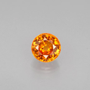 0.63 ct Orange Spessartite Garnet Gemstone, Spessartite Garnet Gem in Round Facet Shape for Sale.