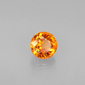 0.63 ct Orange Spessartite Garnet Stone, Natural Spessartite Garnet in Round Facet Shape for Sale