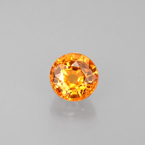 0.68 ct Orange Spessartite Garnet Gemstone, Spessartite Garnet Gem in Round Facet Shape for Sale.