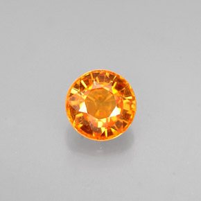 0.70 ct Orange Spessartite Garnet Gemstone, Spessartite Garnet Gem in Round Facet Shape for Sale.