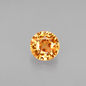 0.58 ct Orange Spessartite Garnet Gemstone, Spessartite Garnet Gem in Round Facet Shape for Sale.