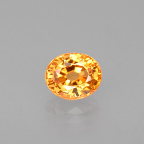 0.63 ct Orange Spessartite Garnet Gemstone, Spessartite Garnet Gem in Oval Facet Shape for Sale.