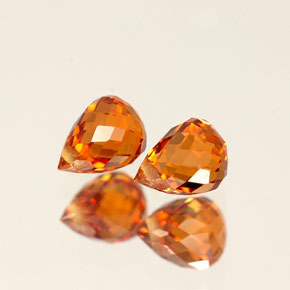 0.94 ct Orange Spessartite Garnet Gemstone, Spessartite Garnet Gem in Briolette with Hole Shape for Sale.