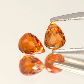 0.94 ct Orange Spessartite Garnet Stone, Natural Spessartite Garnet in Briolette with Hole Shape for Sale