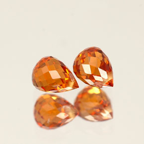 Spessartite Garnet Gemstone in 4.4 x 3.4 mm Size for Sale, Spessartite Garnet Stone in Mandarin Orange Color