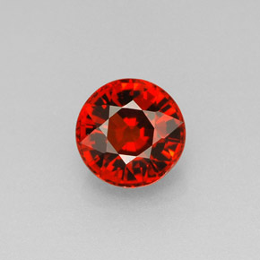 1.26 ct Orange Spessartite Garnet Gemstone, Spessartite Garnet Gem in Round Facet Shape for Sale.