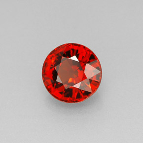 1.26 ct Orange Spessartite Garnet Stone, Natural Spessartite Garnet in Round Facet Shape for Sale