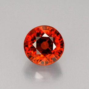 1.16 ct Orange Spessartite Garnet Gemstone, Spessartite Garnet Gem in Round Facet Shape for Sale.