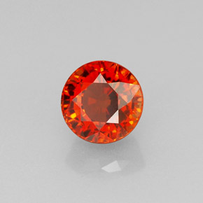 1.30 ct Orange Spessartite Garnet Stone, Natural Spessartite Garnet in Round Facet Shape for Sale