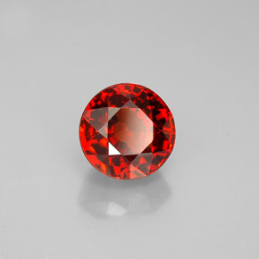 1.69 ct Orange Spessartite Garnet Stone, Natural Spessartite Garnet in Round Facet Shape for Sale