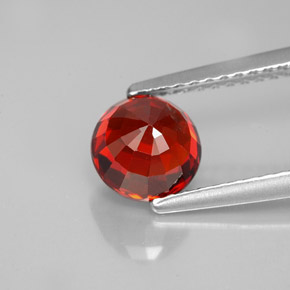 Spessartite Garnet Gemstone in 6.5 mm (calibrated) Size for Sale, Spessartite Garnet Stone in Deep Reddish Orange Color