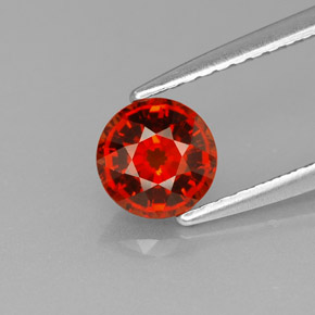 0.98 ct Orange Spessartite Garnet Gemstone, Spessartite Garnet Gem in Round Facet Shape for Sale.