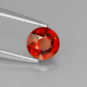 0.98 ct Orange Spessartite Garnet Stone, Natural Spessartite Garnet in Round Facet Shape for Sale