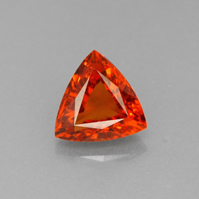1.34 ct Orange Spessartite Garnet Gemstone, Spessartite Garnet Gem in Trillion Facet Shape for Sale.