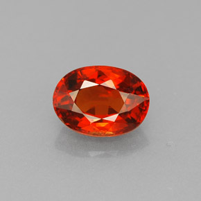 1.30 ct Orange Spessartite Garnet Gemstone, Spessartite Garnet Gem in Oval Facet Shape for Sale.