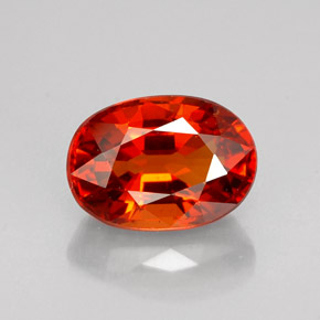 1.70 ct Orange Spessartite Garnet Gemstone, Spessartite Garnet Gem in Oval Facet Shape for Sale.