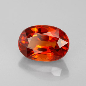 1.70 ct Orange Spessartite Garnet Stone, Natural Spessartite Garnet in Oval Facet Shape for Sale