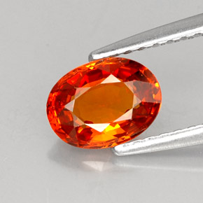 1.05 ct Orange Spessartite Garnet Gemstone, Spessartite Garnet Gem in Oval Facet Shape for Sale.